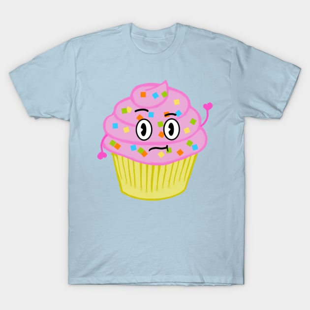 Inquisitive Kawaii Cupcake T-Shirt by DesignsBySaxton